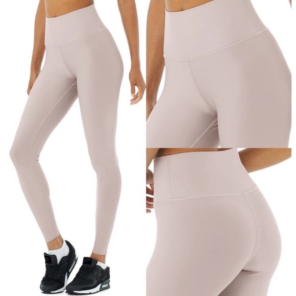 Alo Yoga High Waist Airlift Leggings Pink Size Medium Lavender Yoga Pants Tights - Picture 12 of 12